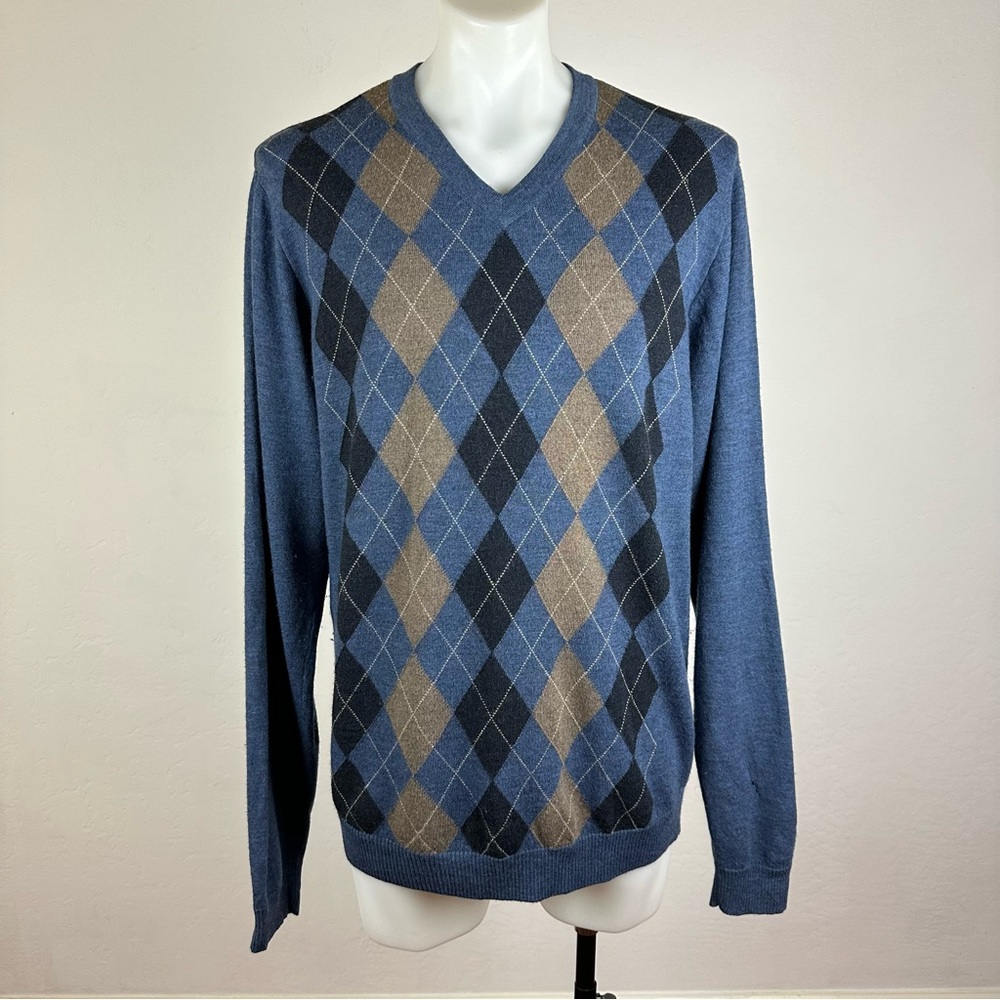 Nordstrom Extrafine Merino Wool Argyle Sweater